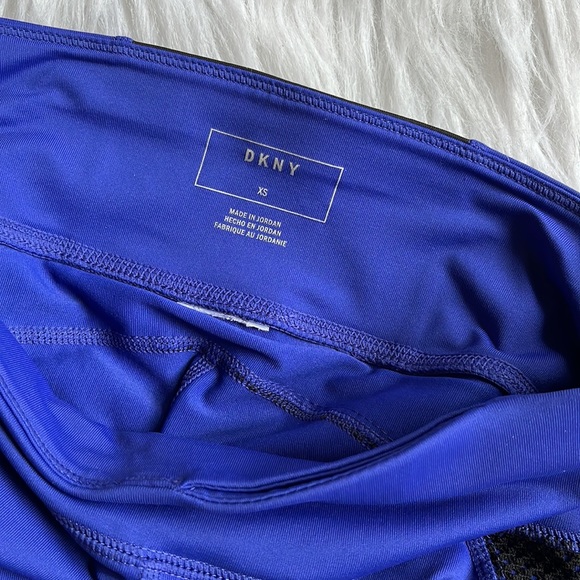 DKNY Mesh Panel Cropped Legging, Blue/Black, XS - Picture 3 of 5
